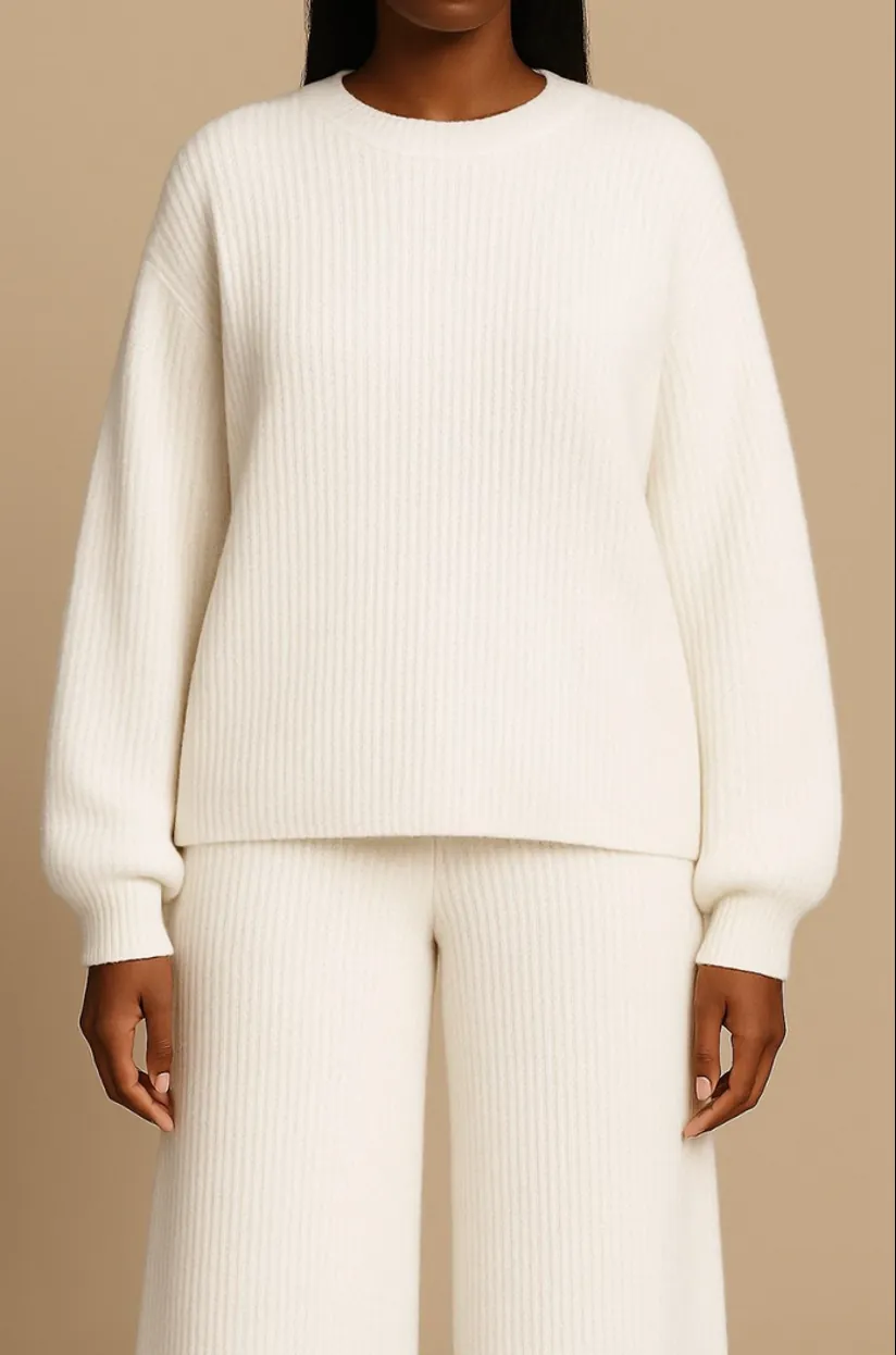 Elwa & Co — ribbed knit set, finished piece